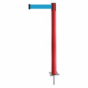 TENSABARRIER 884-21-MAX-L3X-C Spike Post, Plastic, Red, 43 Inch Post Height, 2 1/2 Inch Post Dia, Stake, Light Blue | CU6JTU 409Y08