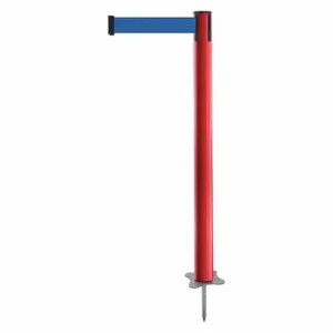 TENSABARRIER 884-21-STD-L5X-C Spike Post, Plastic, Red, 43 Inch Post Height, 2 1/2 Inch Post Dia, Stake, Blue, Red | CU6JTG 409X92