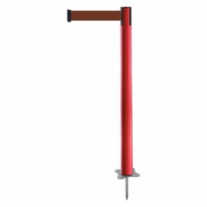 TENSABARRIER 884-21-STD-N7X-C Spike Post, Plastic, Red, 43 Inch Post Height, 2 1/2 Inch Post Dia, Stake, Brown, Red | CU6JTJ 409X94