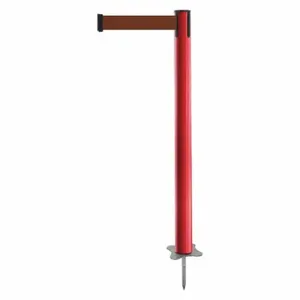 TENSABARRIER 884-21-MAX-N7X-C Spike Post, Plastic, Red, 43 Inch Post Height, 2 1/2 Inch Post Dia, Stake, 1 Belts, Brown | CU6JTH 409Y11