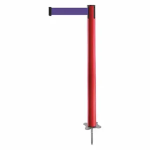 TENSABARRIER 884-21-STD-P5X-C Spike Post, Plastic, Red, 43 Inch Post Height, 2 1/2 Inch Post Dia, Stake, Purple | CU6JUB 409X96