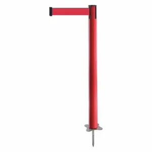 TENSABARRIER 884-21-STD-R5X-C Spike Post, Plastic, Red, 43 Inch Post Height, 2 1/2 Inch Post Dia, Stake, Red, Steel | CU6JUD 409X97