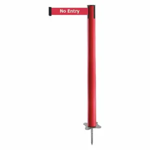 TENSABARRIER 884-21-STD-RBX-C Spike Post, Plastic, Red, 43 Inch Post Height, 2 1/2 Inch Post Dia, Stake, No Entry | CU6JTY 409Y40