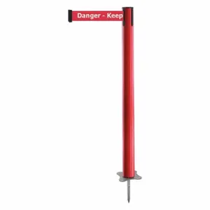 TENSABARRIER 884-21-STD-RHX-C Spike Post, Plastic, Red, 43 Inch Post Height, 2 1/2 Inch Post Dia, Stake, Unfinished | CU6JUN 409Y42