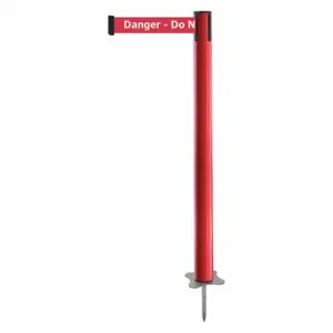 TENSABARRIER 884-21-STD-RIX-C Spike Post, Plastic, Red, 43 Inch Post Height, 2 1/2 Inch Post Dia, Stake, Unfinished | CU6JUH 409Y43