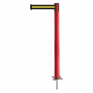 TENSABARRIER 884-21-STD-S4X-C Spike Post, Plastic, Red, 43 Inch Post Height, 2 1/2 Inch Post Dia, Stake, Unfinished | CU6KCG 409Y20