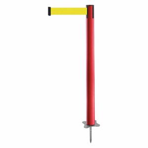 TENSABARRIER 884-21-MAX-Y5X-C Spike Post, Plastic, Red, 43 Inch Post Height, 2 1/2 Inch Post Dia, Stake, Yellow | CU6JWB 409Y16