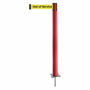 TENSABARRIER 884-21-MAX-YEX-C Spike Post, Plastic, Red, 43 Inch Post Height, 2 1/2 Inch Post Dia, Stake, Unfinished | CU6JUW 409Y59