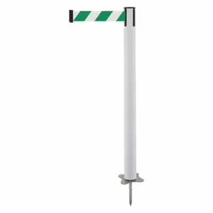 TENSABARRIER 884-32-MAX-D2X-C Spike Post, Plastic, White, 43 Inch Post Height, 2 1/2 Inch Post Dia, Stake, Steel | CU6JYK 409Z86