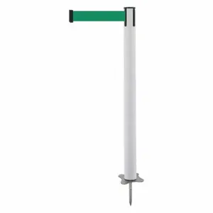 TENSABARRIER 884-32-MAX-G6X-C Spike Post, Plastic, White, 43 Inch Post Height, 2 1/2 Inch Post Dia, Stake, Green | CU6JWK 409Z59