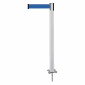 TENSABARRIER 884-32-MAX-L5X-C Spike Post, Plastic, White, 43 Inch Post Height, 2 1/2 Inch Post Dia, Stake, Blue | CU6JWD 409Z62