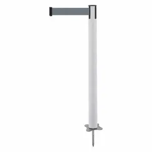 TENSABARRIER 884-32-STD-B5X-C Spike Post, Plastic, White, 43 Inch Post Height, 2 1/2 Inch Post Dia, Stake | CU6JWH 409Z39