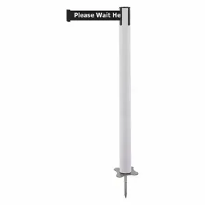 TENSABARRIER 884-32-MAX-BCX-C Spike Post, Plastic, White, 43 Inch Post Height, 2 1/2 Inch Post Dia, Stake, Steel | CU6JXX 410A03