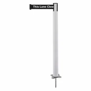 TENSABARRIER 884-32-MAX-BDX-C Spike Post, Plastic, White, 43 Inch Post Height, 2 1/2 Inch Post Dia, Stake, Steel | CU6JYE 410A04