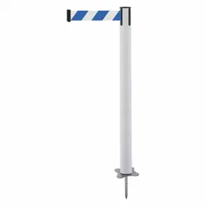 TENSABARRIER 884-32-MAX-D1X-C Spike Post, Plastic, White, 43 Inch Post Height, 2 1/2 Inch Post Dia, Stake, Steel | CU6KCZ 409Z85