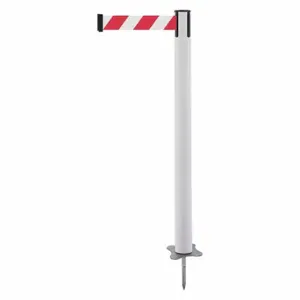 TENSABARRIER 884-32-MAX-D3X-C Spike Post, Plastic, White, 43 Inch Post Height, 2 1/2 Inch Post Dia, Stake, Steel | CU6JYD 409Z87