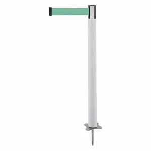 TENSABARRIER 884-32-STD-G2X-C Spike Post, Plastic, White, 43 Inch Post Height, 2 1/2 Inch Post Dia, Stake, Steel | CU6JYR 409Z42