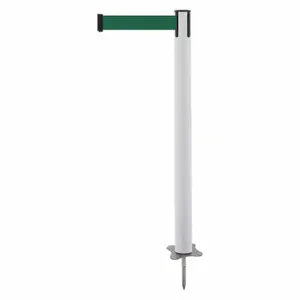 TENSABARRIER 884-32-MAX-G7X-C Spike Post, Plastic, White, 43 Inch Post Height, 2 1/2 Inch Post Dia, Stake, Steel | CU6JXH 409Z60