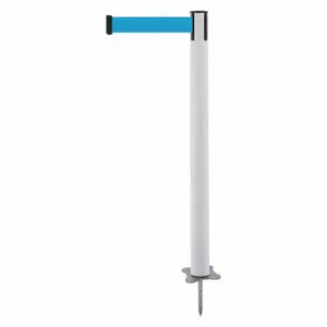 TENSABARRIER 884-32-STD-L3X-C Spike Post, Plastic, White, 43 Inch Post Height, 2 1/2 Inch Post Dia, Stake, Steel | CU6JXC 409Z45