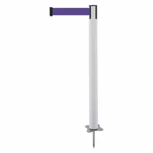 TENSABARRIER 884-32-MAX-P5X-C Spike Post, Plastic, White, 43 Inch Post Height, 2 1/2 Inch Post Dia, Stake, Purple | CU6JWR 409Z66