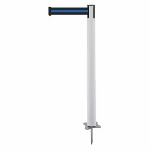 TENSABARRIER 884-32-MAX-S1X-C Spike Post, Plastic, White, 43 Inch Post Height, 2 1/2 Inch Post Dia, Stake, Steel | CU6JXN 409Z74