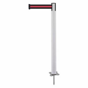 TENSABARRIER 884-32-MAX-S2X-C Spike Post, Plastic, White, 43 Inch Post Height, 2 1/2 Inch Post Dia, Stake, Steel | CU6JXG 409Z75