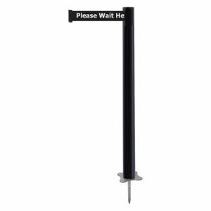 TENSABARRIER 884-33-MAX-BCX-C Spike Post, Plastic, Black, 43 Inch Post Height, 2 1/2 Inch Post Dia, Stake, Steel | CU6JRW 410A79