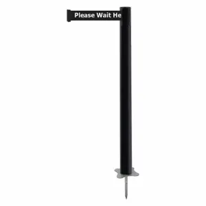 TENSABARRIER 884-33-STD-BCX-C Spike Post, Plastic, Black, 43 Inch Post Height, 2 1/2 Inch Post Dia, Stake, Steel | CU6JRM 410A67