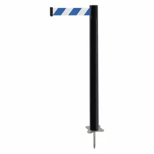 TENSABARRIER 884-33-STD-D1X-C Spike Post, Plastic, Black, 43 Inch Post Height, 2 1/2 Inch Post Dia, Stake, Steel | CU6KCV 410A57