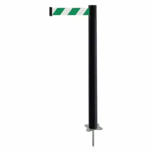 TENSABARRIER 884-33-MAX-D2X-C Spike Post, Plastic, Black, 43 Inch Post Height, 2 1/2 Inch Post Dia, Stake, Steel | CU6JPZ 410A63