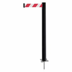 TENSABARRIER 884-33-STD-D3X-C Spike Post, Plastic, Black, 43 Inch Post Height, 2 1/2 Inch Post Dia, Stake, Steel | CU6KCN 410A59