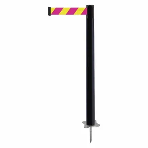 TENSABARRIER 884-33-MAX-D5X-C Spike Post, Plastic, Black, 43 Inch Post Height, 2 1/2 Inch Post Dia, Stake, Steel | CU6JRD 410A66