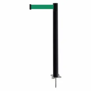 TENSABARRIER 884-33-STD-G6X-C Spike Post, Plastic, Black, 43 Inch Post Height, 2 1/2 Inch Post Dia, Stake, Green | CU6JPL 410A20