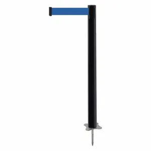 TENSABARRIER 884-33-STD-L5X-C Spike Post, Plastic, Black, 43 Inch Post Height, 2 1/2 Inch Post Dia, Stake, Blue | CU6JPG 410A23