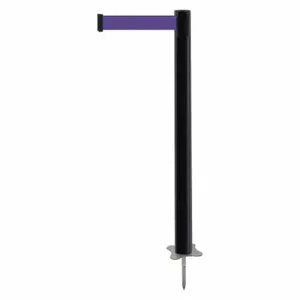 TENSABARRIER 884-33-STD-P5X-C Spike Post, Plastic, Black, 43 Inch Post Height, 2 1/2 Inch Post Dia, Stake, Purple | CU6JPU 410A27