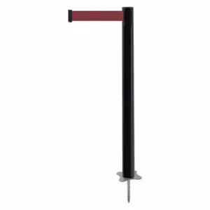 TENSABARRIER 884-33-MAX-R7X-C Spike Post, Plastic, Black, 43 Inch Post Height, 2 1/2 Inch Post Dia, Stake, Maroon | CU6JPN 410A45