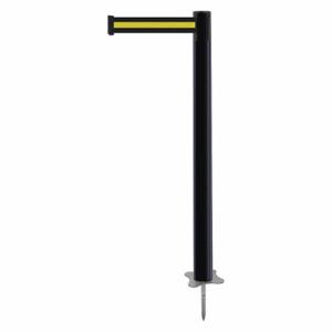 TENSABARRIER 884-33-STD-S4X-C Spike Post, Plastic, Black, 43 Inch Post Height, 2 1/2 Inch Post Dia, Stake, Steel | CU6KBV 410A50