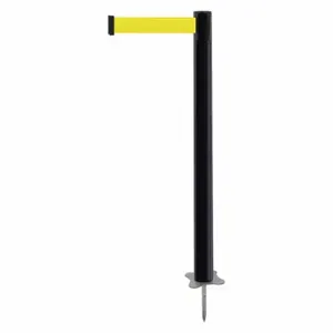 TENSABARRIER 884-33-STD-Y5X-C Spike Post, Plastic, Black, 43 Inch Post Height, 2 1/2 Inch Post Dia, Stake, Yellow | CU6JTA 410A30