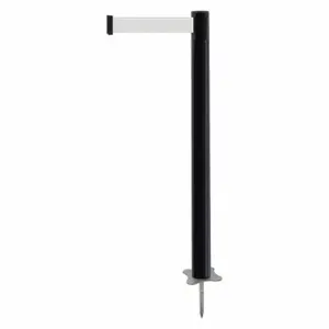 TENSABARRIER 884-33-MAX-B1X-C Spike Post, Plastic, Black, 43 Inch Post Height, 2 1/2 Inch Post Dia, Stake, White | CU6JRZ 410A31