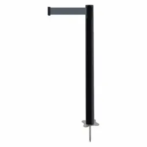 TENSABARRIER 884-33-STD-B7X-C Spike Post, Plastic, Black, 43 Inch Post Height, 2 1/2 Inch Post Dia, Stake, Steel | CU6JQP 410A17