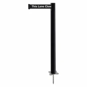 TENSABARRIER 884-33-STD-BDX-C Spike Post, Plastic, Black, 43 Inch Post Height, 2 1/2 Inch Post Dia, Stake, Steel | CU6JRK 410A68