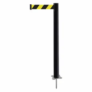 TENSABARRIER 884-33-STD-D4X-C Spike Post, Plastic, Black, 43 Inch Post Height, 2 1/2 Inch Post Dia, Stake, Steel | CU6JQC 410A60