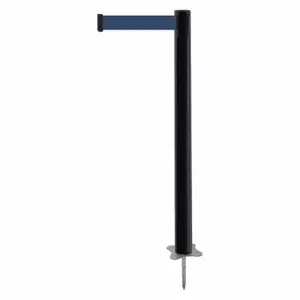 TENSABARRIER 884-33-MAX-L7X-C Spike Post, Plastic, Black, 43 Inch Post Height, 2 1/2 Inch Post Dia, Stake, Steel | CU6JQN 410A40