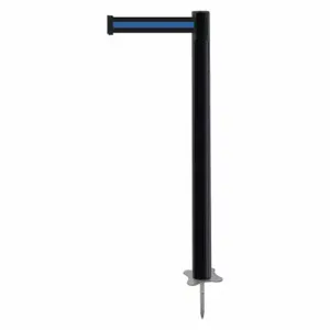 TENSABARRIER 884-33-STD-S1X-C Spike Post, Plastic, Black, 43 Inch Post Height, 2 1/2 Inch Post Dia, Stake, Steel | CU6JRR 410A47