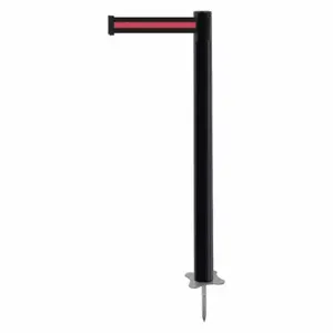 TENSABARRIER 884-33-MAX-S2X-C Spike Post, Plastic, Black, 43 Inch Post Height, 2 1/2 Inch Post Dia, Stake, Steel | CU6JQK 410A52