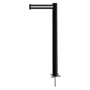 TENSABARRIER 884-33-MAX-S3X-C Spike Post, Plastic, Black, 43 Inch Post Height, 2 1/2 Inch Post Dia, Stake, Steel | CU6JQX 410A53