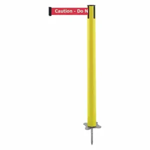 TENSABARRIER 884-35-STD-RGX-C Spike Post, Plastic, Yellow, 43 Inch Post Height, 2 1/2 Inch Post Dia, Stake, Steel | CU6KAN 410C48