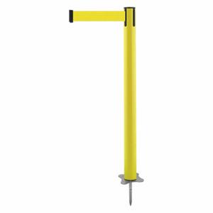 TENSABARRIER 884-35-STD-Y5X-C Spike Post, Plastic, Yellow, 43 Inch Post Height, 2 1/2 Inch Post Dia, Stake, Yellow | CU6KBT 410C07