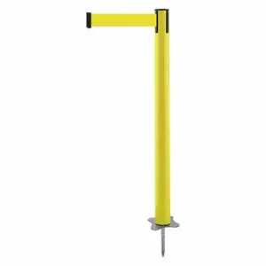 TENSABARRIER 884-35-MAX-Y5X-C Spike Post, Plastic, Yellow, 43 Inch Post Height, 2 1/2 Inch Post Dia, Stake, Yellow | CU6KBR 410C23