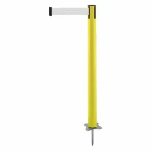 TENSABARRIER 884-35-STD-B1X-C Spike Post, Plastic, Yellow, 43 Inch Post Height, 2 1/2 Inch Post Dia, Stake, White | CU6KCD 410A91